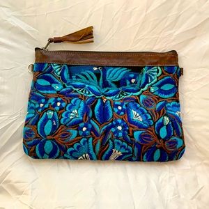 Guatemalan clutch with crossbody strap